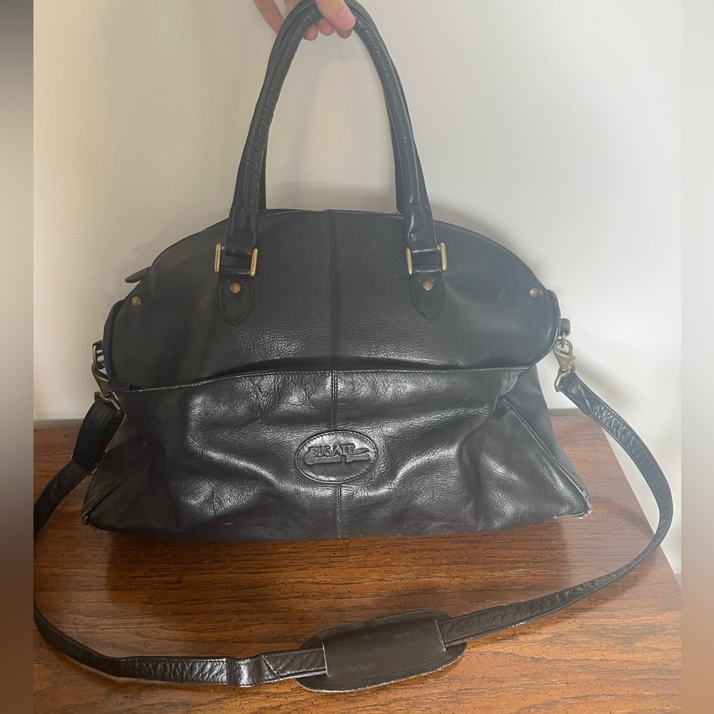 Leather overnight bag